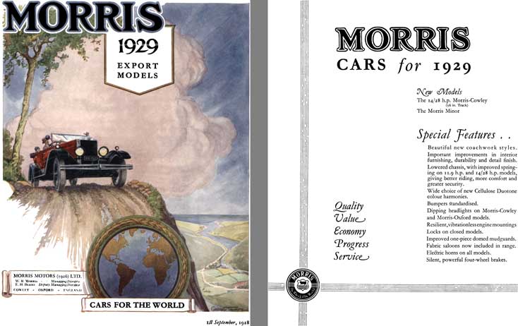 Morris 1929 - Morris 1929 Export Models - Cars for the World