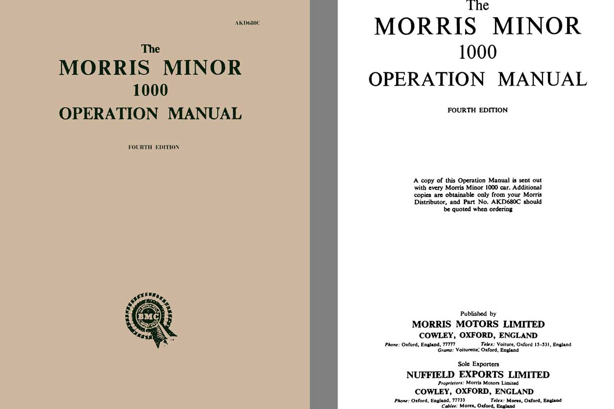 Morris Minor 1958 - The Morris Minor 1000 Operation Manual 4th Edition