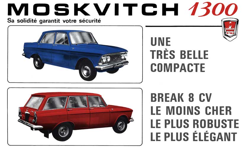 Moskvitch 1300 Saloon & Estate (c1970) French Text