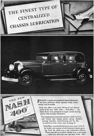 Nash 1929 - Nash Ad - Nash 400 - The Finest Type of Centralized Chassis Lubrication
