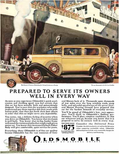 Oldsmobile 1929 - Oldsmobile Ad - Prepared to Serve its Owners Well in Every Way