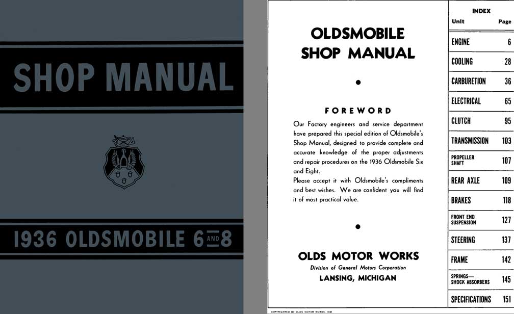Oldsmobile 1936 - Shop Manual 1936 Oldsmobile 6 and 8