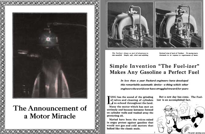 Packard 1920 - The Announcement of a Motor Miracle - The Fuel-izer