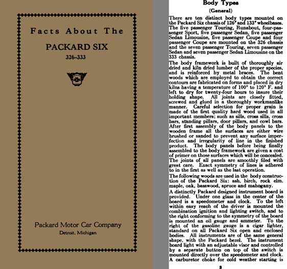 Packard 1925 - Facts About The Packard Six 326 - 333