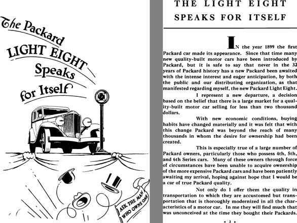 Packard 1932 - The Packard Light Eight Speaks for Itself