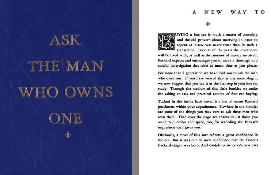 Packard 1935 - Ask The Man Who Owns One - The First Step Toward Having A Packard