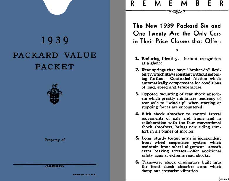 Packard 1939 - 1939 Packard Value Packet