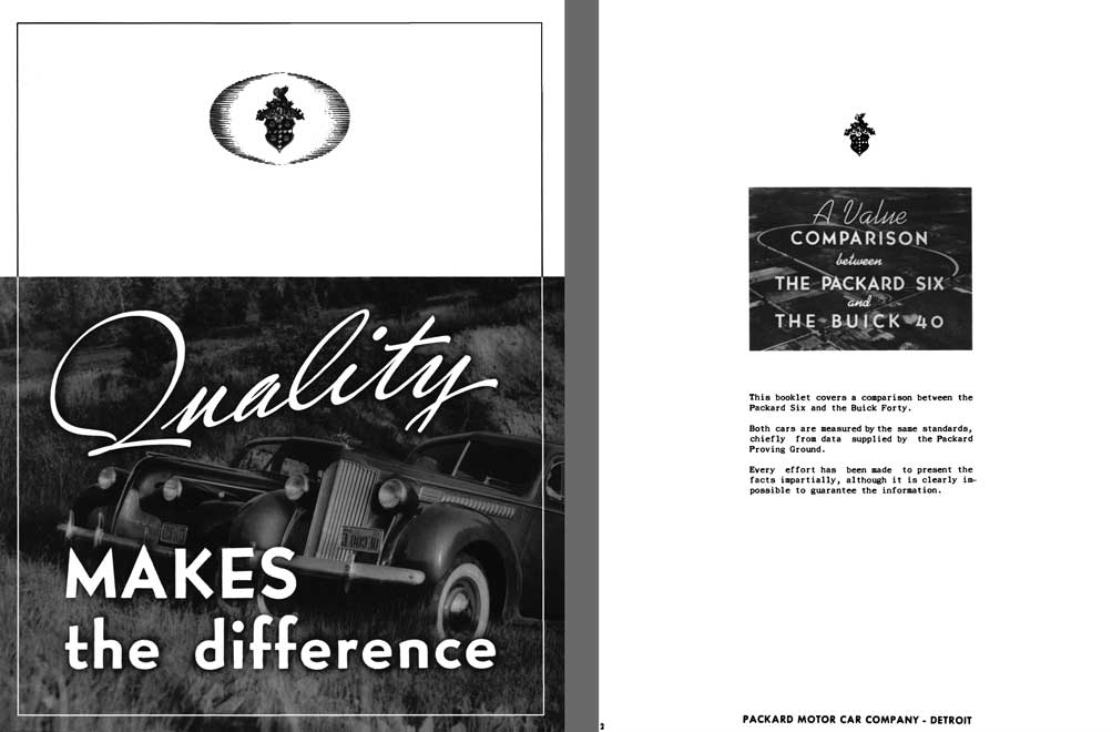 Packard 1939 - Quality Makes the Difference - A Value Comparison Between The Packard Six & Buick 40