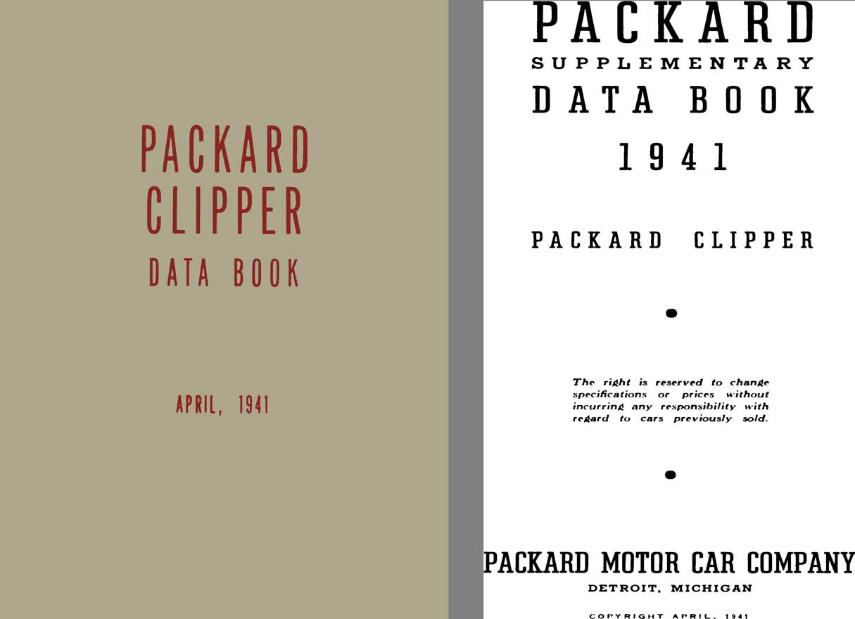 Packard 1941 - Packard Clipper Data Book - April 1941