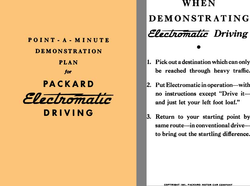 Packard 1941 - Point a Minute Demonstration Plan for Packard Electromatic Driving