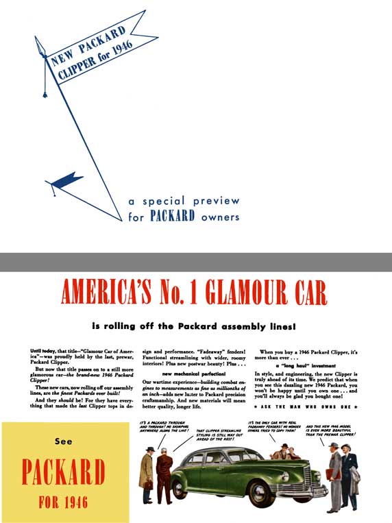 Packard 1946 - New Packard Clipper for 1946 - a Special Preview for Packard Owners