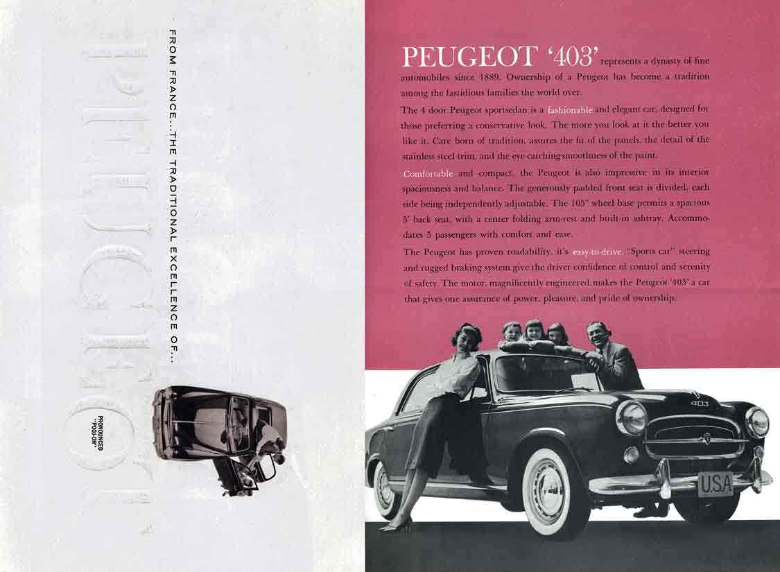 Peugeot 403 (c1960) - From France�The Traditional Excellence of Peugeot
