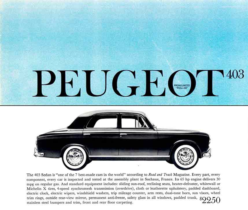 Peugeot 403 (c1960) - 403 Sedan & Wagon with Price
