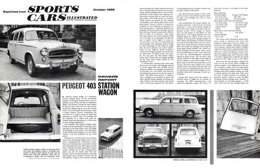 Peugeot 403 Station Wagon 1959 - Sports Cars Illustrated Oct 1959