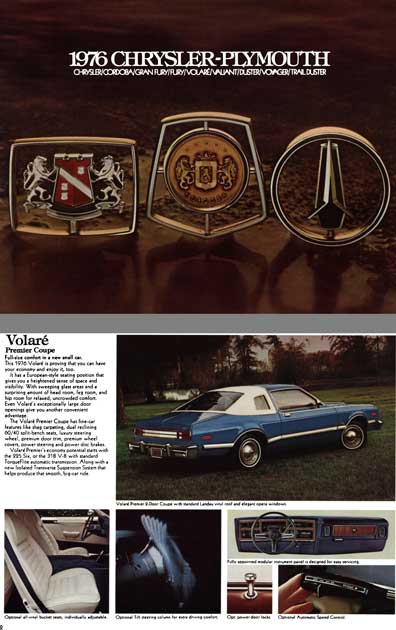 Plymouth 1976 - 1976 Chysler-Plymouth - Chrysler, Cordoba, Grand Fury, Fury, Volare, Valiant, Duster