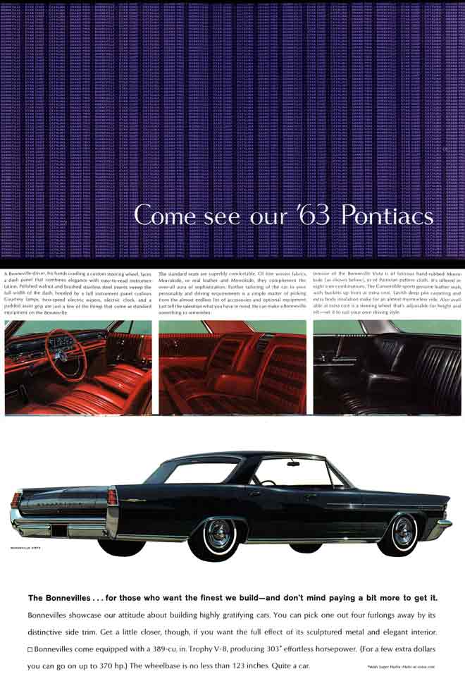 Pontiac 1963 - Come see our '63 Pontiacs