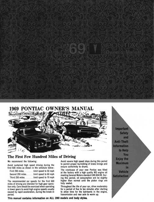 Pontiac 1969 - 69 Pontiac Owners Manual