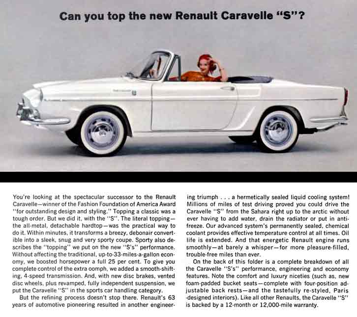 Caravelle S Renault (c1958) - Can you top the new Renault Caravelle 