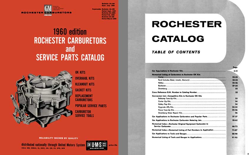 GM Rochester Carburetors 1960 - 1960 Rochester Carburetors and Service Parts Catalog