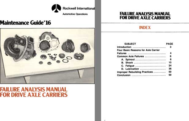 Rockwell International 1979 - Maintenance Guide #16 Failure Analysis Manual For Drive Axle Carriers