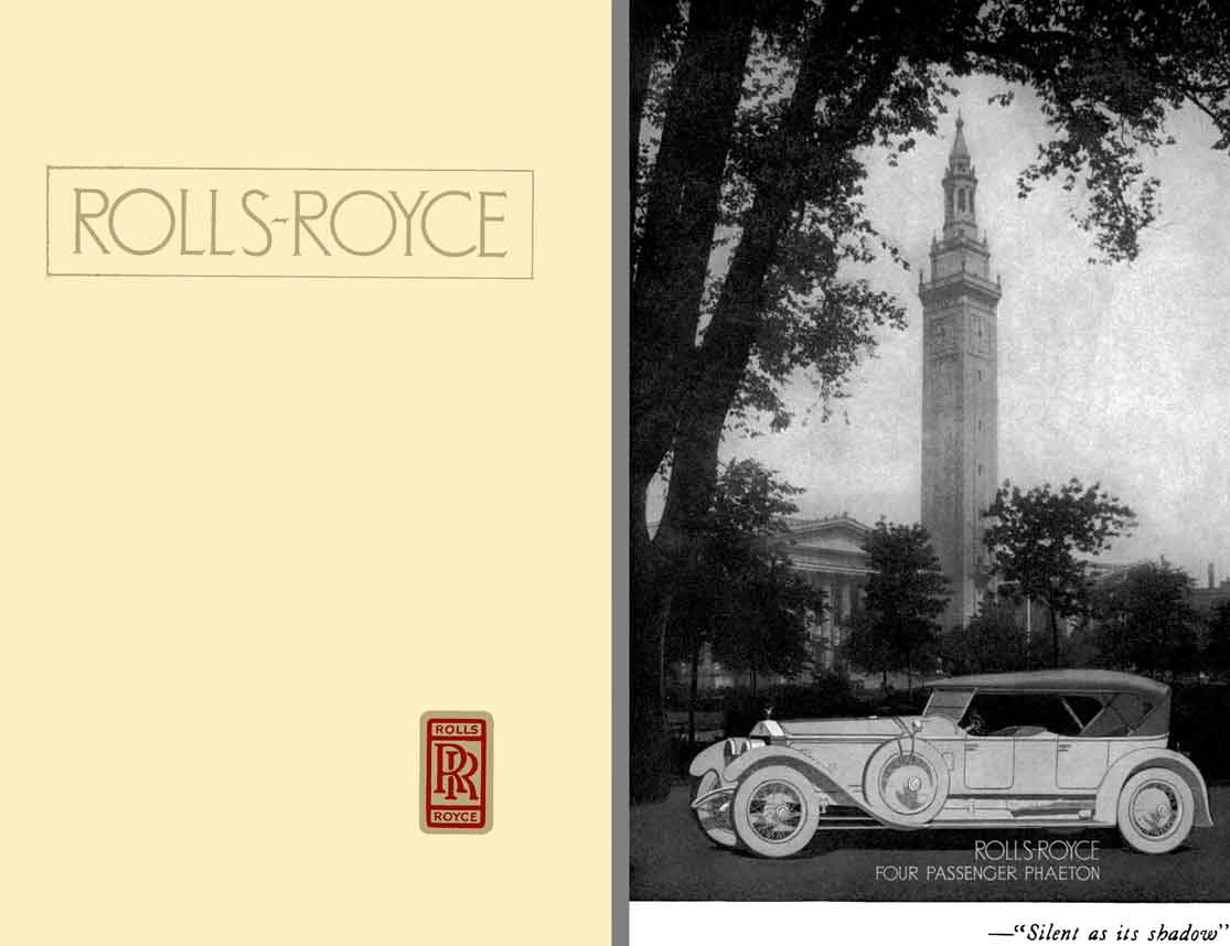 Rolls Royce 1922 - Phaeton 4 & 7 Passenger, Roadster, Cabriolet, Sedan, Limousine, Town Brougham