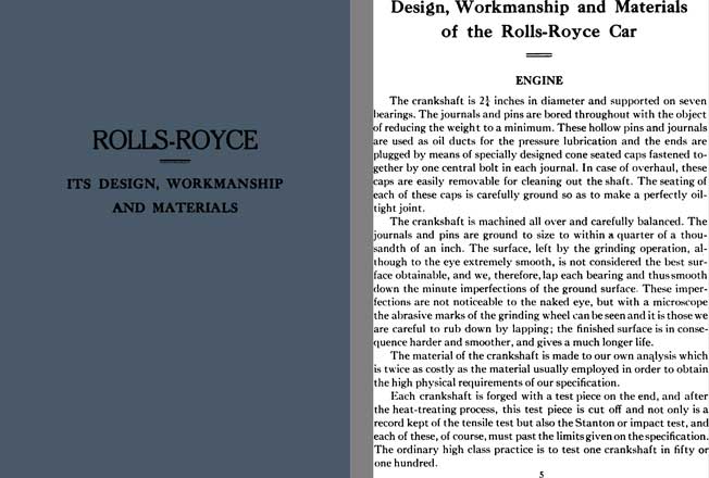 Rolls Royce 1922 - Rolls Royce - Its Design, Workmanship, and Materials