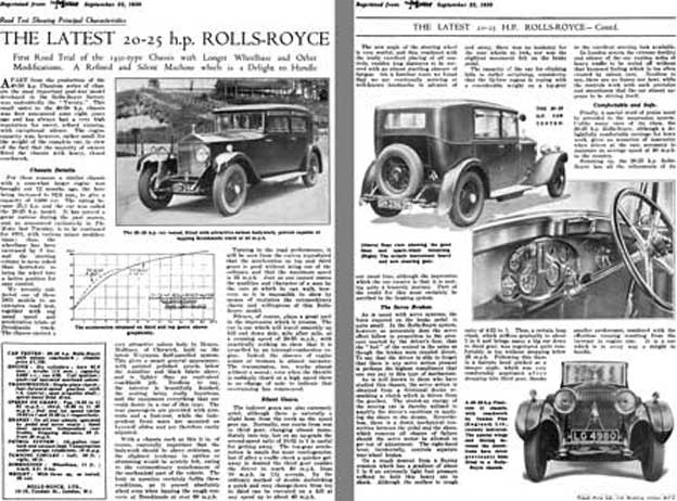 Rolls Royce 1931 - The Motor September 23, 1930 - The Latest 20 - 25 HP Rolls-Royce