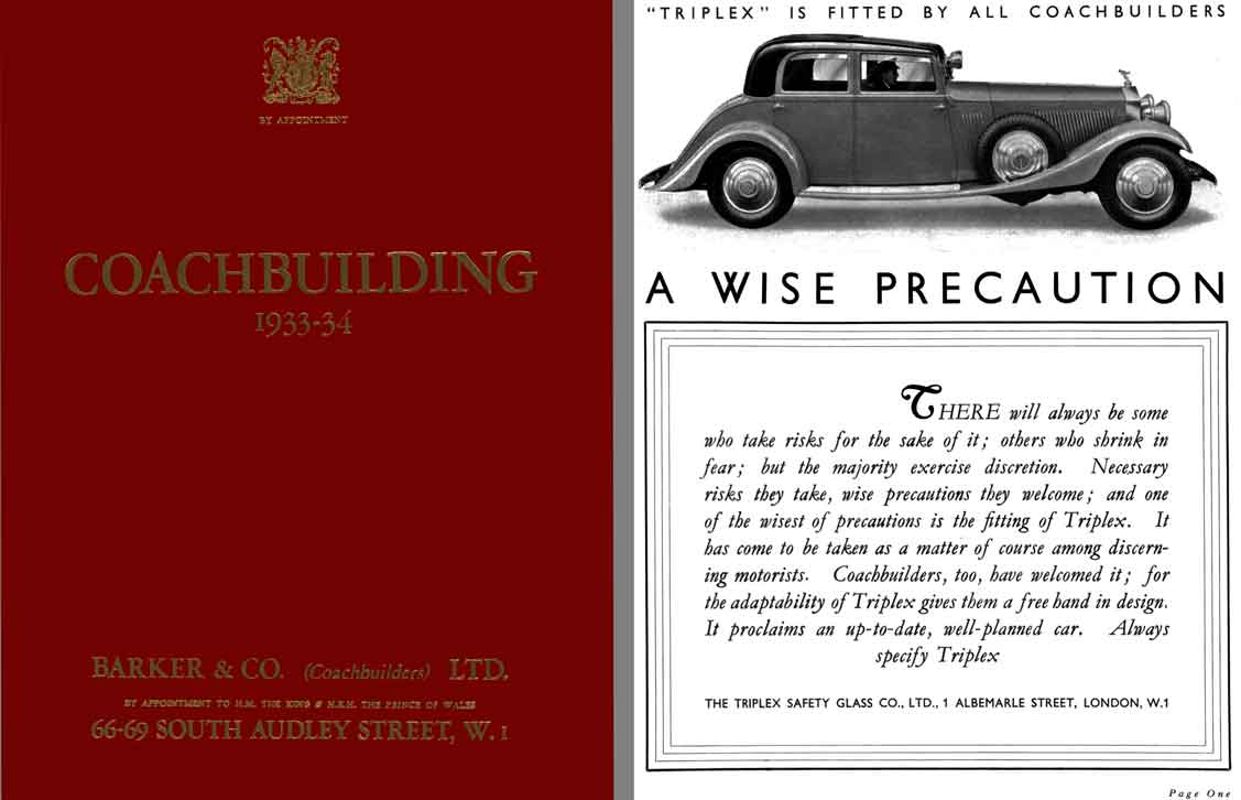 Rolls Royce 1933-34 Coachbuilding - Barker & Co. (Coachbuilders) LTD