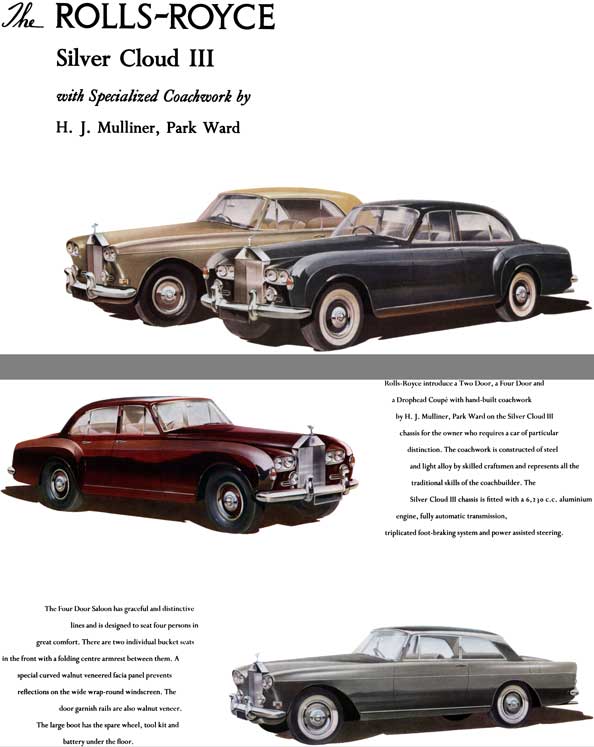 Rolls Royce 1963 - The Rolls Royce Silver Cloud III with Specialized Coachwork by H.J. Mulliner