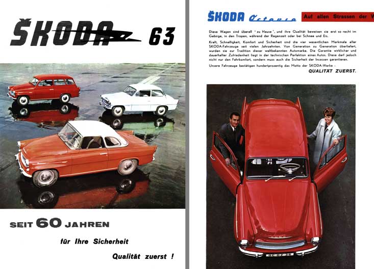 Skoda 63 (c1960) - Skoda 63 - Seit 60 Jahren - fur Ihre Sicherheit Qualitat zuerst!