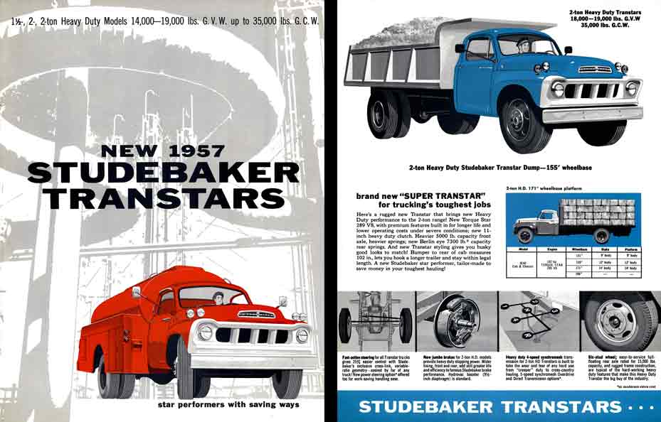 Transtars 1957 New Studebaker (Heavy Duty Models) - star performers with saving ways