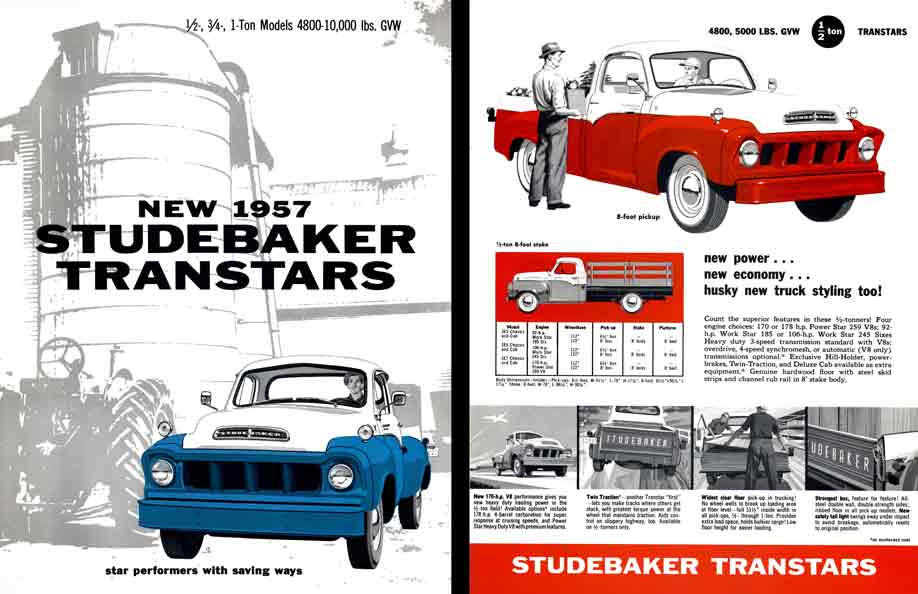 Studebaker Transtars 1957 - New 1957 Studebaker Transtars (1/2, 3/4, 1 Ton Models)