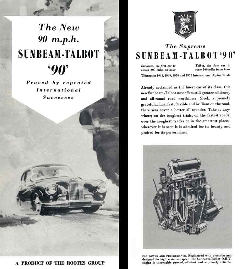 Talbot 90 (c1953) Sunbeam - The New 90mph Sunbeam -Talbot '90' - Proved by repeated Intl Successes