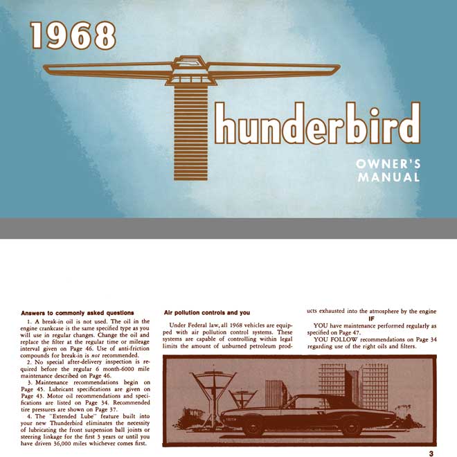 Ford Thunderbird 1968 - 1968 Thunderbird Owner's Manual