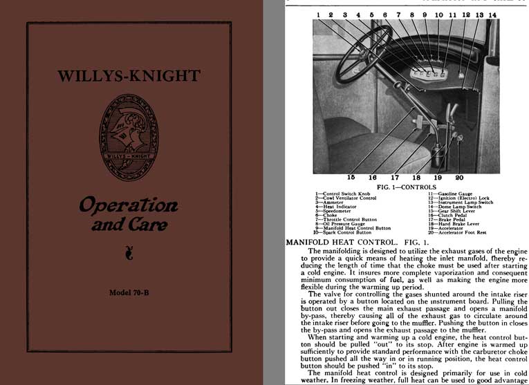Willys-Knight 1929 - Willys-Knight Operation and Care Model 70-B
