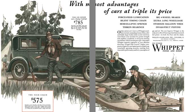 Willys-Overland 1929 - Willys Ad - With most advantages of cars at triple its price - Whippet 4 & 6